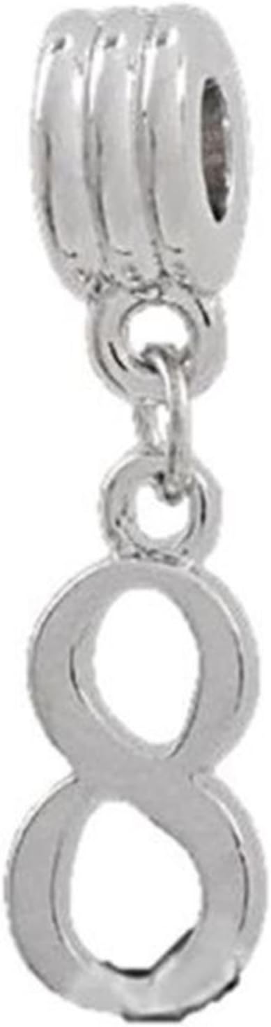 Birthday Age Number Dangle Pendant Charm for Charm Bracelets