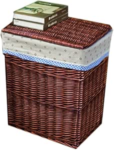 Cesta tejida para ropa sucia, cesta de almacenamiento, cesta de ratán