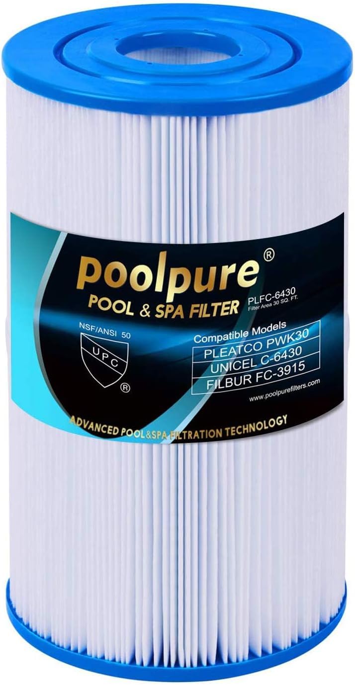 POOLPURE 1 x Hot Spring Filter Compatible for Unicel C-6430, Pleatco PWK30, Darlly 60301, Filter4Spas SC712, Magnum HS30 Replacement Cartridge Hotsprings SPA Filter Hot tub filter (invoice available)