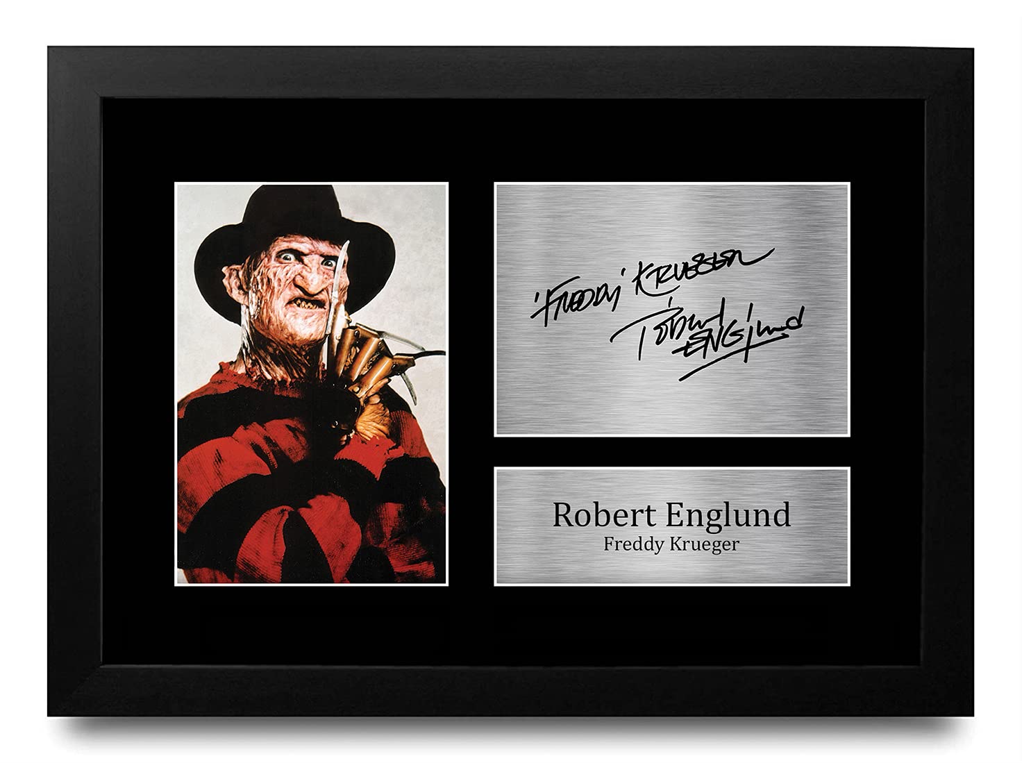 HWC Trading Freddy Krueger Gift Signed FRAMED A4 Printed Autograph Robert Englund Gifts Photo Display โ image 1