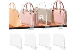 Fineonly Acrylic Shelf Dividers for Closet Organization 4PCS Non-Slip Closet Shelf Divider and Closet Separator for Clothes Purse Bag Sturdy Storage Divider for Shelves and Closet Organizer