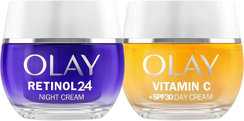 Retinol 24 Crema de Noche y Olay Vitamin C+ SPF30 Crema de Día, 2x50ml