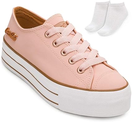 tênis coca cola basket floater plataforma feminino rosa