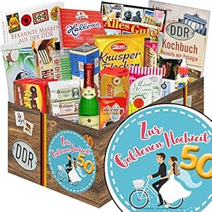 Zur Goldenen Hochzeit / DDR Box Ost-Süßigkeiten / Goldene Hochzeit Geschenk