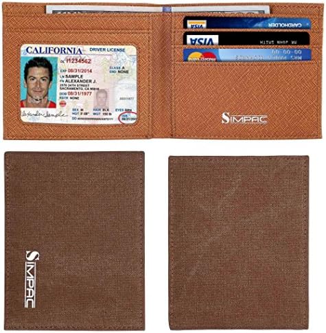 Simpac Canvas Mens Bifold Slim Wallet Front Pocket Wallet (brown)