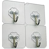 Command Hooks Transparent Heavy Duty Command Hook Wall Mount Hanging Command Hooks Bathroom Kitchen Decorative Command Hooks (4)