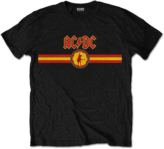 AC/DC Logo & Stripe Power Up Oficial Camiseta para Hombre: Amazon.es ...