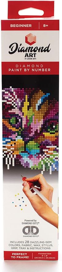 Leisure Arts Kit 8x8 Beginner Colorful Cat