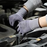 LOCCEF Safety Work Gloves MicroFoam Nitrile Coated 12 Pairs Grey 9/L view 5