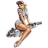 Spark Plug Pin Up Girl Decal is 5" in Size. from The United States.
