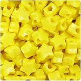 BeadTin Yellow Opaque 13mm Star Pony Beads (250pcs)
