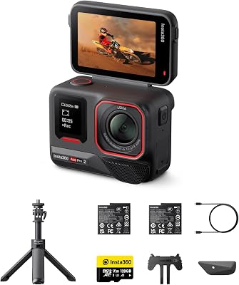Ace Pro 2 Pack Get-Set - Câmara de ação 8K à prova de água co-desenhada com Leica, Sensor de 1/1,3", Dual Chip AI, excelente em Baixa Luz, Áudio Superior, Ecrã Flip