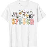 Wildflower Speech Floral Speech Therapy SLP SLPA T-Shirt