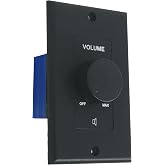 Rockville VOL70200 Black 200W 70V/100V Zone Volume Controller Box, 1-Gang | 12-Step Attenuation, Detachable Euro-Block Terminal, Multi-Zone, Dust Protected, Bakelite Knob, Mounting Screws Included