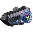 ELIKIDSTO Motorcycle Helmet Headset with HiFi Sound,Noise Cancellation,Helmet Speakers Helmet Headphones with Mircrophone,Easy to Work with Golves,IPX6 Waterproof,Voice Assistant