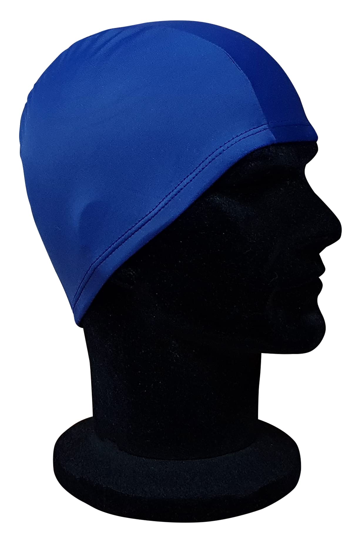 CHEX Elasticated Synthetic Nylon Spandex Soft And Easy Fit Pull On Modesty Swimming Hat Matt Finish Plain Colours Ages 3+ Years One Size Adults (Navy Blue)
