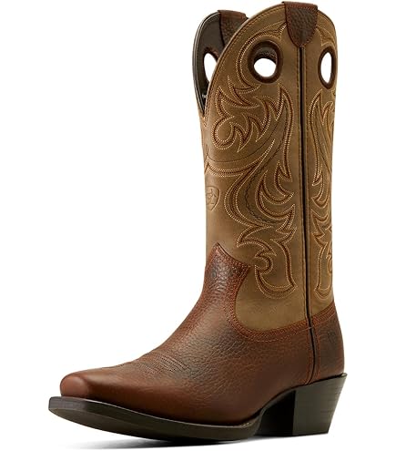ariat tobacco boots Men's Sting Western pull holes Ariat Men's Futurity Saddle Brown