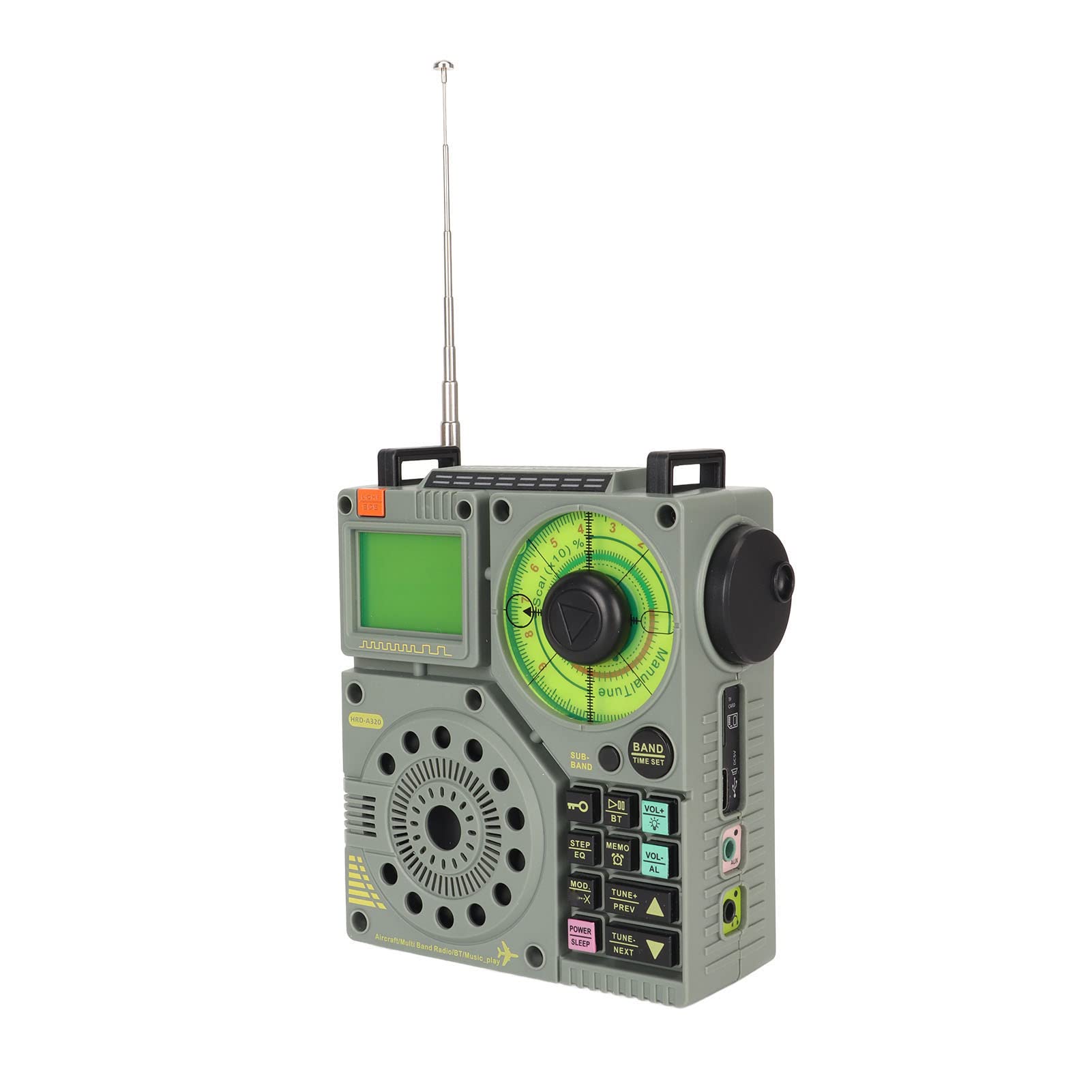 AM FM SW VHF AIR Band DSP Full Band Radio, Portable Small Multi Band Radio, Support Flashlight SOS, Stereo MP3 Player Speaker, Support TF Card, AUX