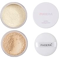 PHOERA Sheer Matte Compact Powder – Transparentes Mattierungspuder, Langanhaltende Grundierung Für Makellose Haut (Farbe: 107 Sand)