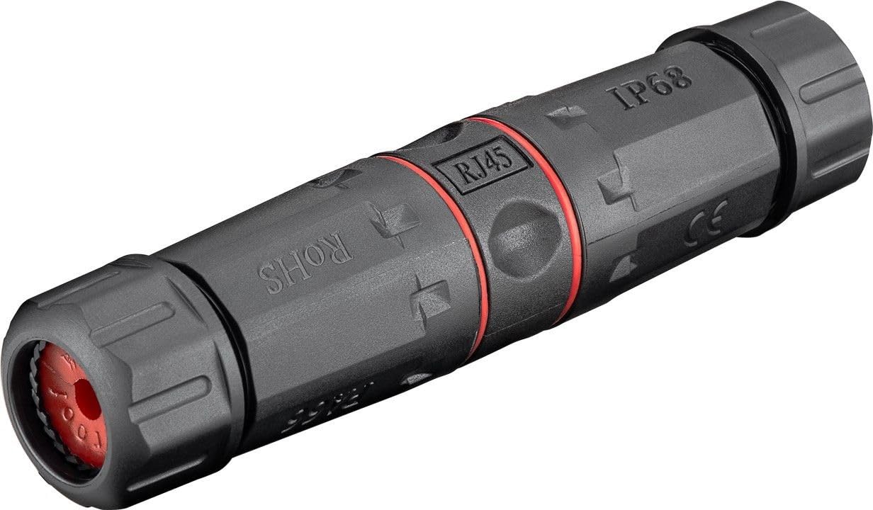 goobay 44417 Outdoor LAN Network Cable Connector, Black