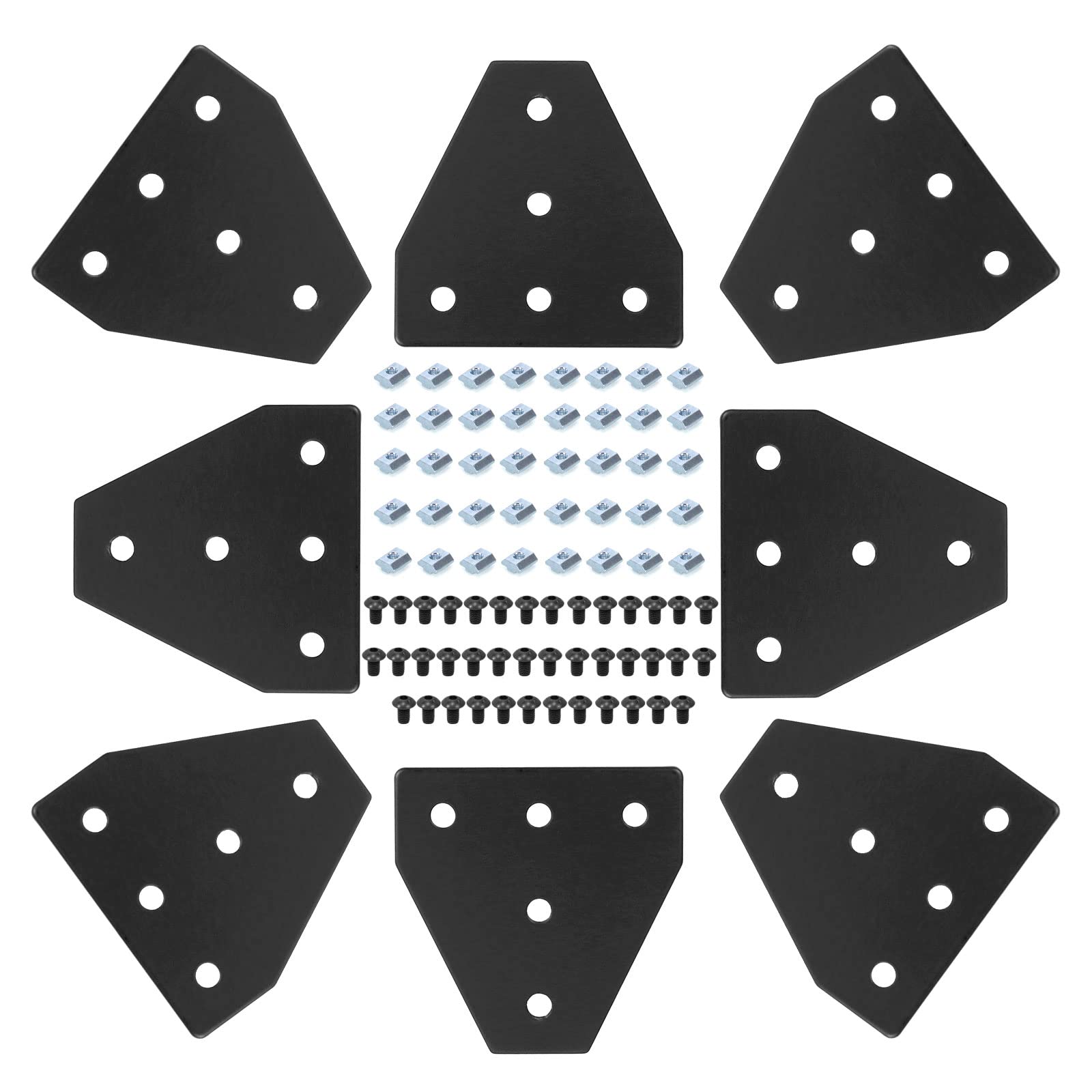 iMetrx 4040 Aluminum Extrusion T-Slot Connector Bracket,8PCS Joint Plates+40Pcs M8 Nuts+40Pcs M8*16mm Hex Socket Cap Screw for 4040 Series Aluminum Profile 3D Printer Frame