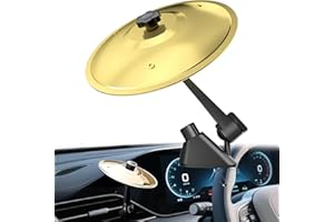 VERORAL Car Cymbal Air Vent, Mini Car Crash Cymbals for Car Dashboard, Mini Car Drum and Cymbal Style Vent Clip for Fun Driving, Drummer Music Lovers Gift (Gold)