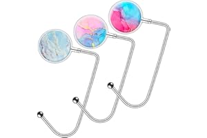 Knocent Purse Hook Handbag Hangers for Table Handbag Storage Decor Table Hook,Womens Bag Handbag Hanger Holder(3Pack Blue&Pink)