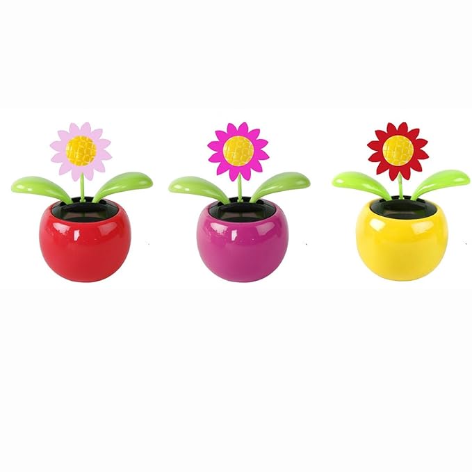 Annastore 3 Stück Tanzende Blumen, Sortiert Wackelblumen Solarblumen