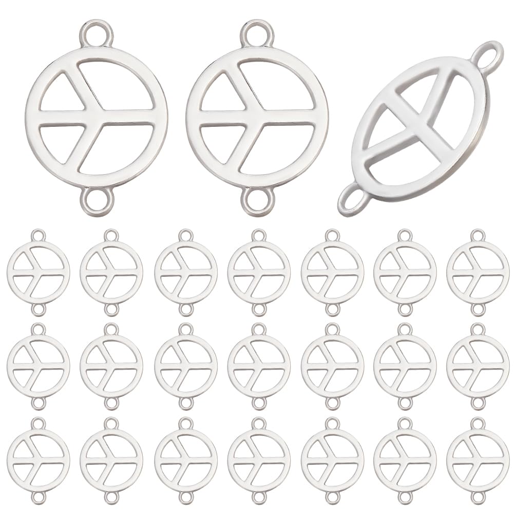 SUNNYCLUE 1 Box 50Pcs Peace Sign Charm Bulk Alloy Peace Charms Antique Silver Tibetan Double Sided Hollow Charms for jewellery Making Charms Supplies DIY Crafts Necklace Bracelet Earring Crafting Adul