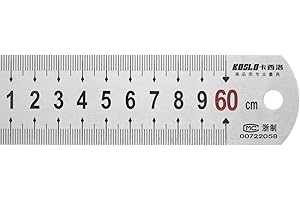 HARFINGTON Stainless Steel Ruler 24-inch/60cm Metal Rulers 1.5" Wide, Inch and Metric Graduation Straight Edge Measuring Tool