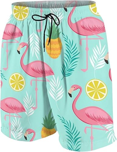 baby boy flamingo swim trunks