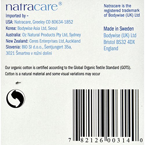 Natracare Panty Liners - Long - Wrapped - Organic Cotton Cover - Chlorine Free - 16 Count (Pack of 2)