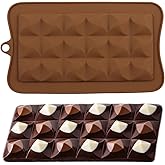 EPYHREHM Cross-Grain Silicone Chocolate Molds For Candy Chocolate Bar Energy Bar