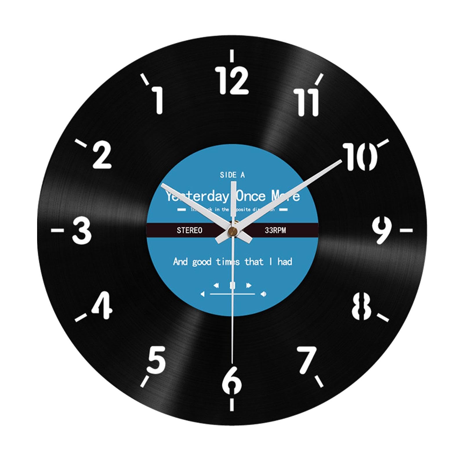 Qianly Backwards Clock for Walls Decorative Clock Backwards Running Time 12" Counter Clockwise Wall Clock for Dining Room Wall Decor