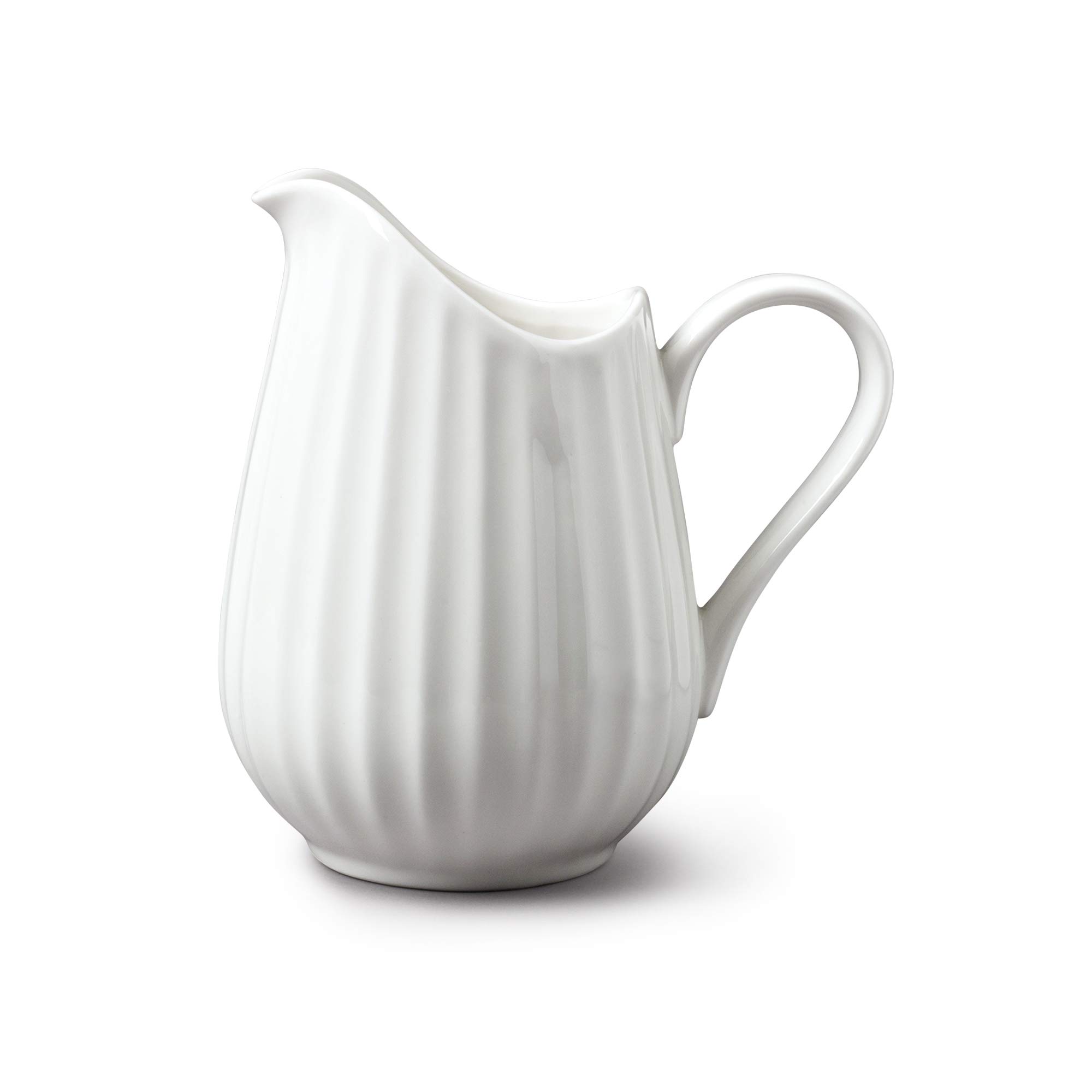 Wm Bartleet & Sons, Porcelain Traditional Fluted Jug 200 ml, ⅓ Pint - White