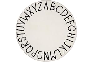 HiiARug ABC Large Area Rug for Nursery Soft Kids Play Mat Round Educational Alphabet Floor Area Rugs Non-Slip for Children Toddlers Nursery Bedroom Living Room