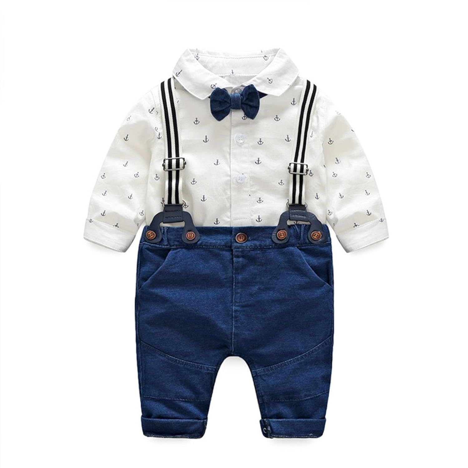 newborn bow tie and suspenders outfit