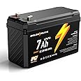 GOLDENMATE 12V 7Ah Lithium LiFePO4 Deep Cycle Battery, 5000+ Cycles, IP67 Waterproof Lithium Iron Phosphate Battery, Built-in BMS, Perfect for Camera, Lighting, Power Wheels, Fish Finder, Ride on Toys