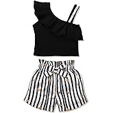 DISAUR Toddler Baby Girls Clothes Outfits T-shirt + Casual Shorts Pants Cute Summer for 1-5 T