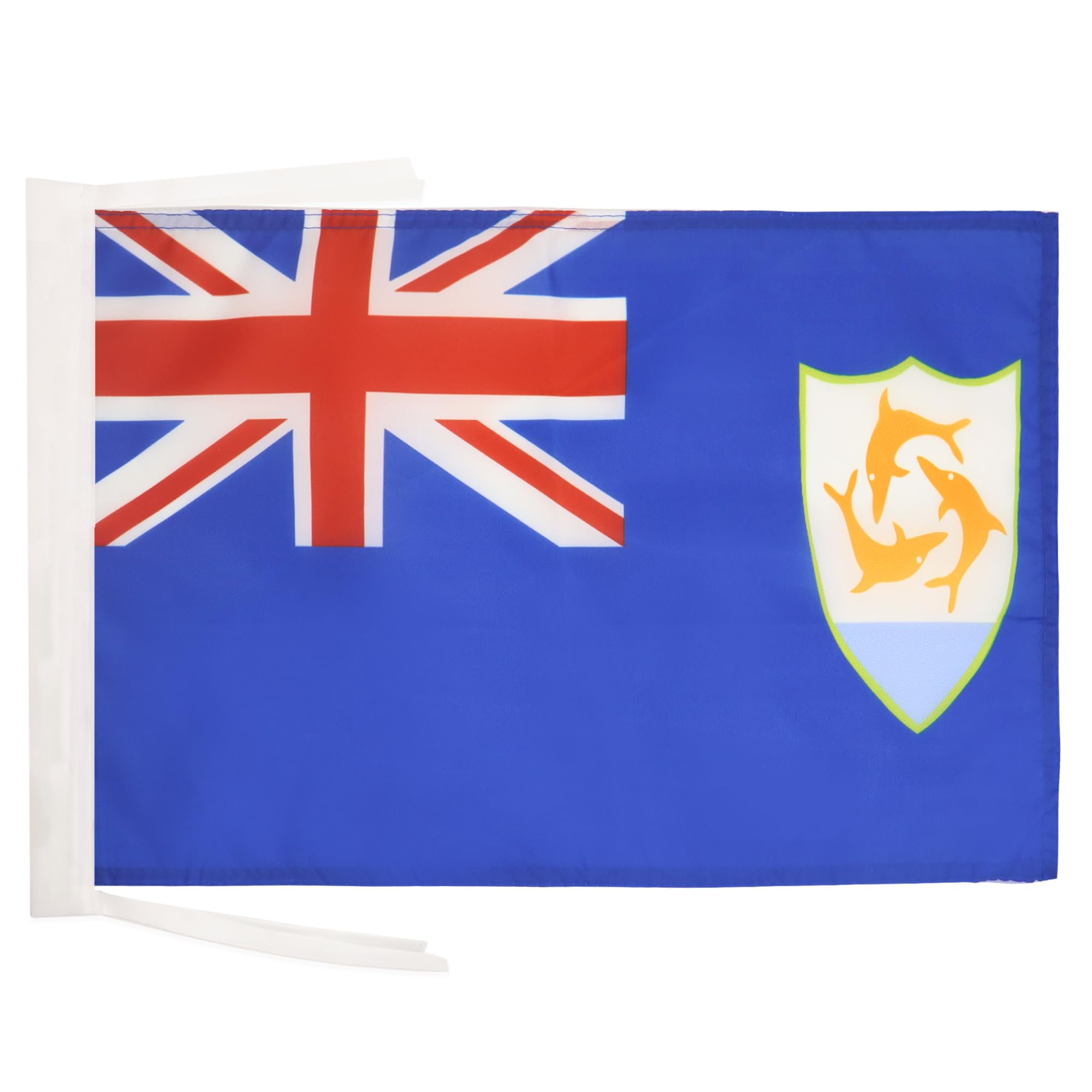 AZ FLAG - Anguilla Flag - 18'' x 12'' - 100% Polyester Anguillian – British Small Banner with Two Cords - Fade Resistant - Vivid Colors - 18x12 in - 45x30 Cm — image 1
