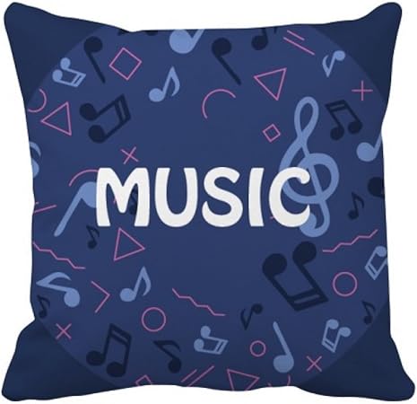 DIYthinker - Funda de cojín con forma redonda, diseño de nota musical