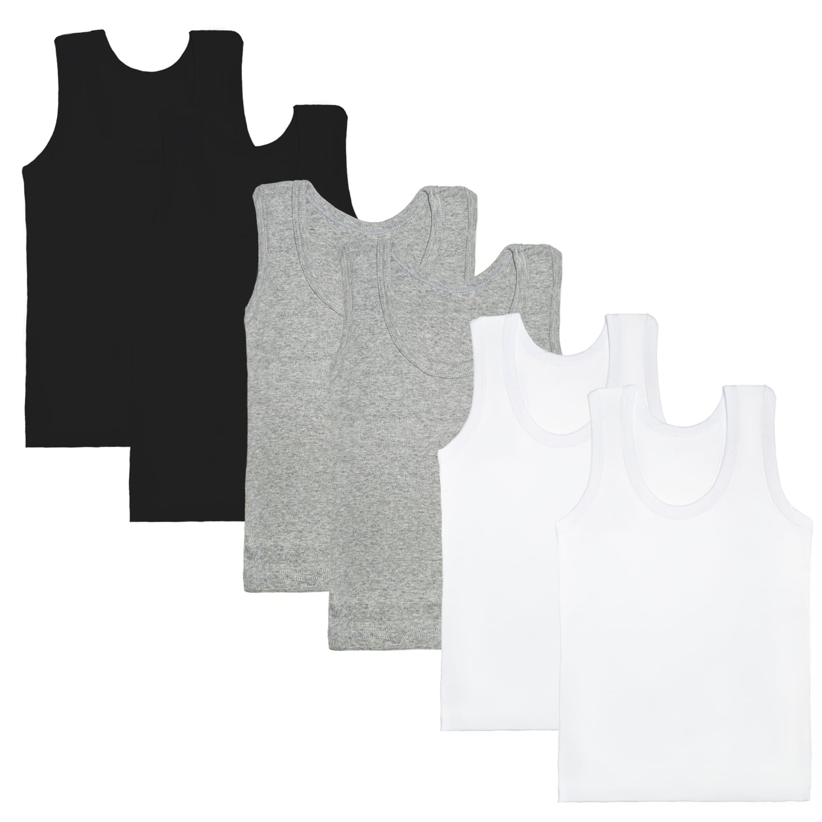 Photo 1 of ****ONLY 3 TANK TOP******Phedrew 6 Pcs Kids Soft Undershirt Tank Tops Cotton Undershirt Sleeveless Shirts for Girls Boys Unisex