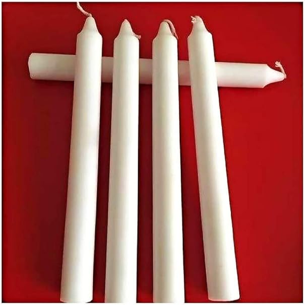 Buy LTYNE White Taper Candle Long Candle Pack of 40 WhiteWax Online at