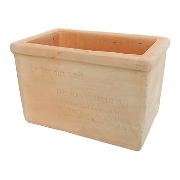 Amazon 10号 アンティーク調模様柄 長角プランター 植木鉢 おしゃれ