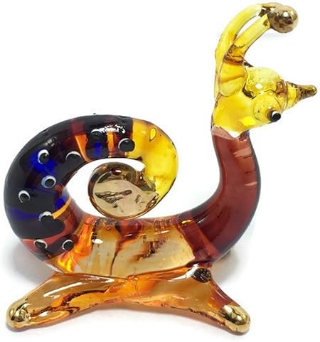 Amazon ガラスの動物 カタツムリ 手作り手吹きガラスの ガラス細工 ガラスの置物 ガラス ミニチュア 動物の置物 家の装飾 玩具動物園キッ Miniature Dollhouse Animals Snail Figurines Glass Blown Toy Zoo Kid 001 家具 おもちゃ