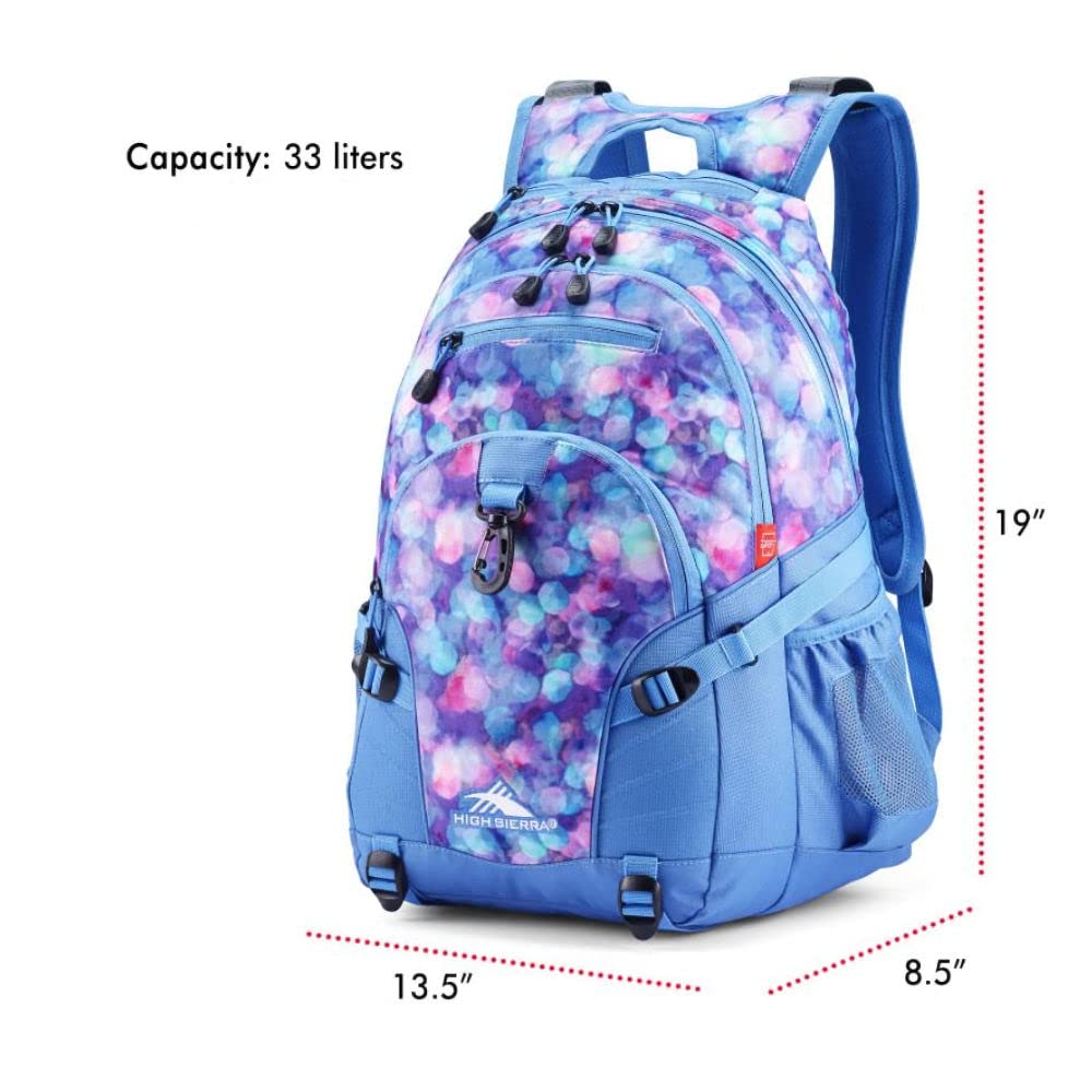 High Sierra Loop Backpack, Travel, or Work Bookbag with tablet sleeve, One Size, Shine Blue/Lapis