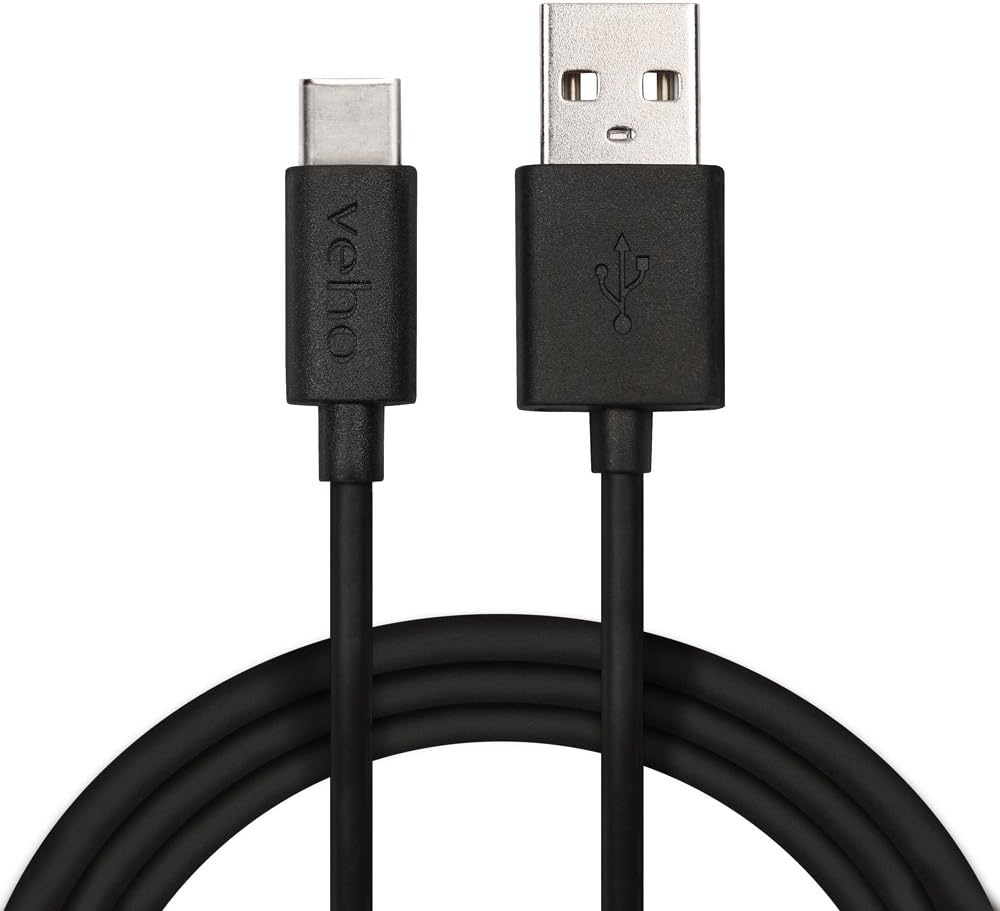 Veho 1m USB-C Cable - Black , VCL-003-C-1M, 1.0m / 3.3ft