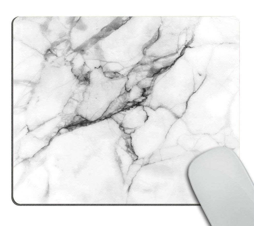 Wasach Marble Mousepad White Marble Print Mouse Mat Mouse Pad Office Mousemat Mousepads with Design Desk Accessory Office Present