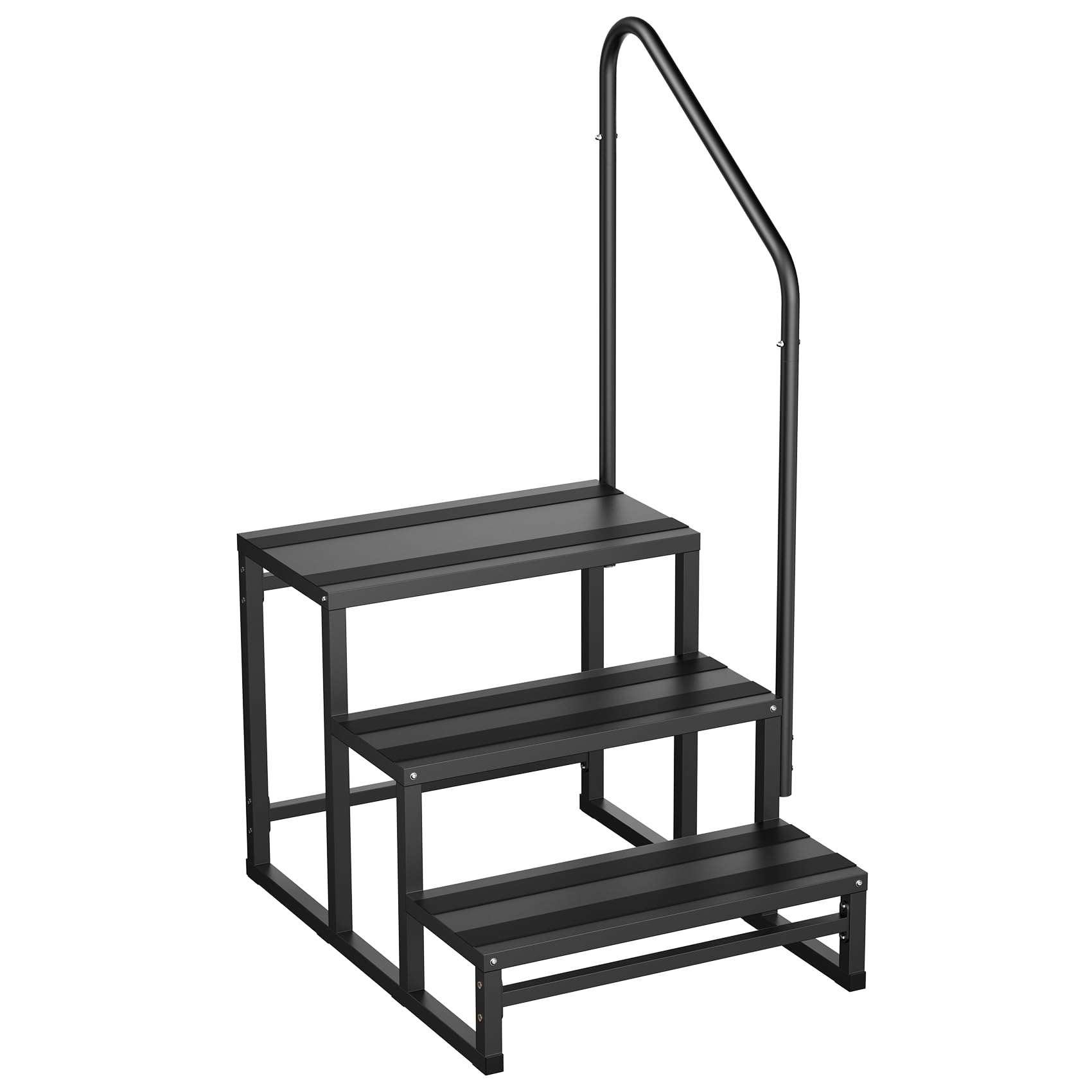Photo 1 of ***MISSING ASSEMBLY HARDWARE/INSTRUCTIONS ** RV Steps with Handrail, Heavy Duty 3 Steps RV Stairs with Handle for Elderly/Kids/Pets, Indoor/Outdoor Use for Campers, Hot Tubs, Mobile Homes, Porch with Non-Slip Tape