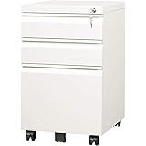 Amazon Com Sidekick 3 Drawer Mobile File Cabinet White Kitchen Dining
